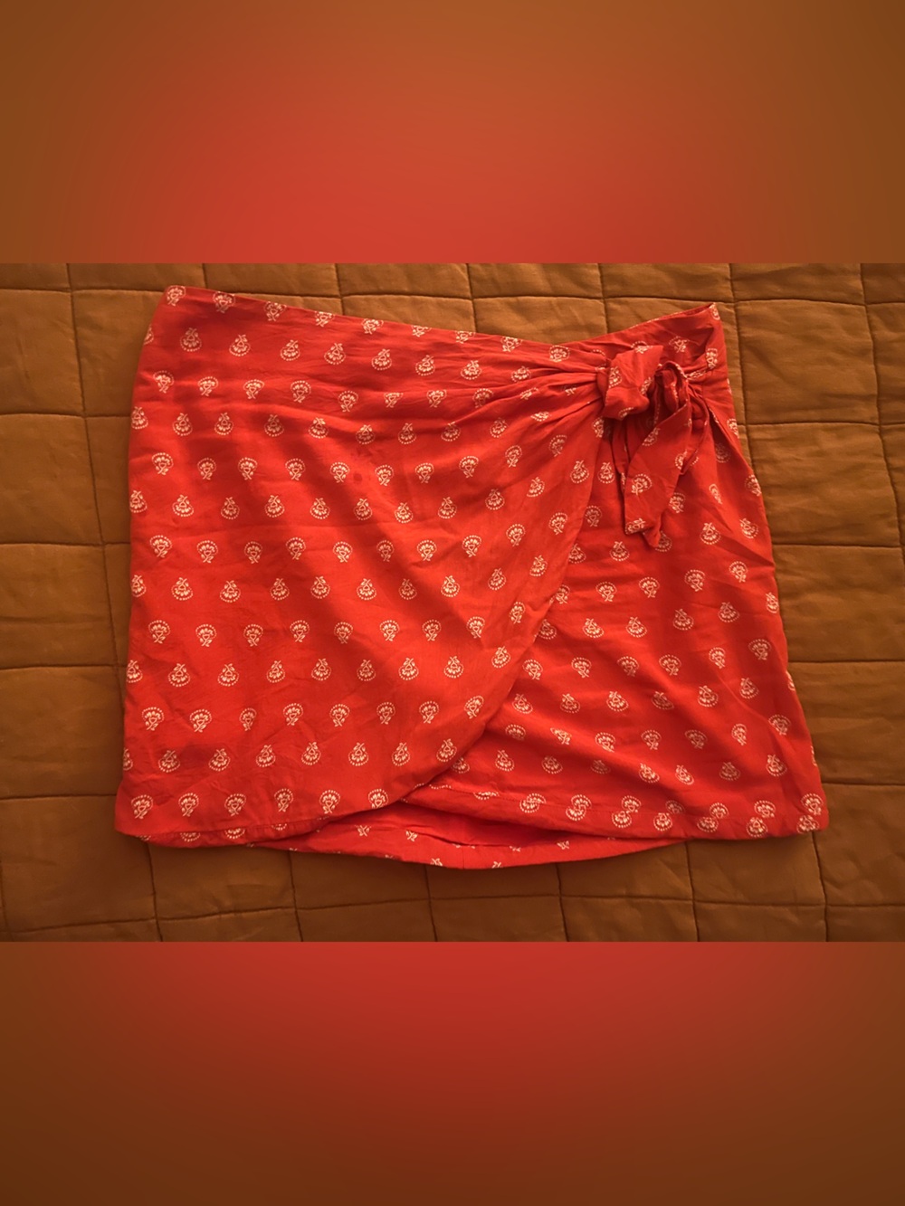 Sezane Wrap Mini Skirt in Bright Red